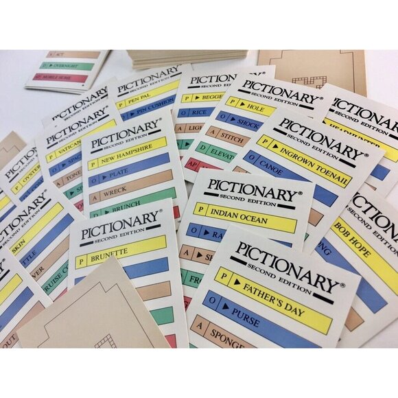 Pictionary Board Game 60 Replacement Cards Random Lot mq 1985 1st Edition Mattel - Picture 5 of 9